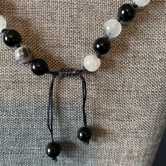 Black onyx and black rutilated Quartz necklace - Picture 2 of 2